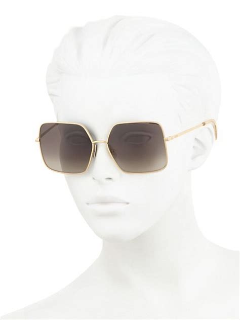 Shop CELINE 60MM Square Metal Sunglasses 